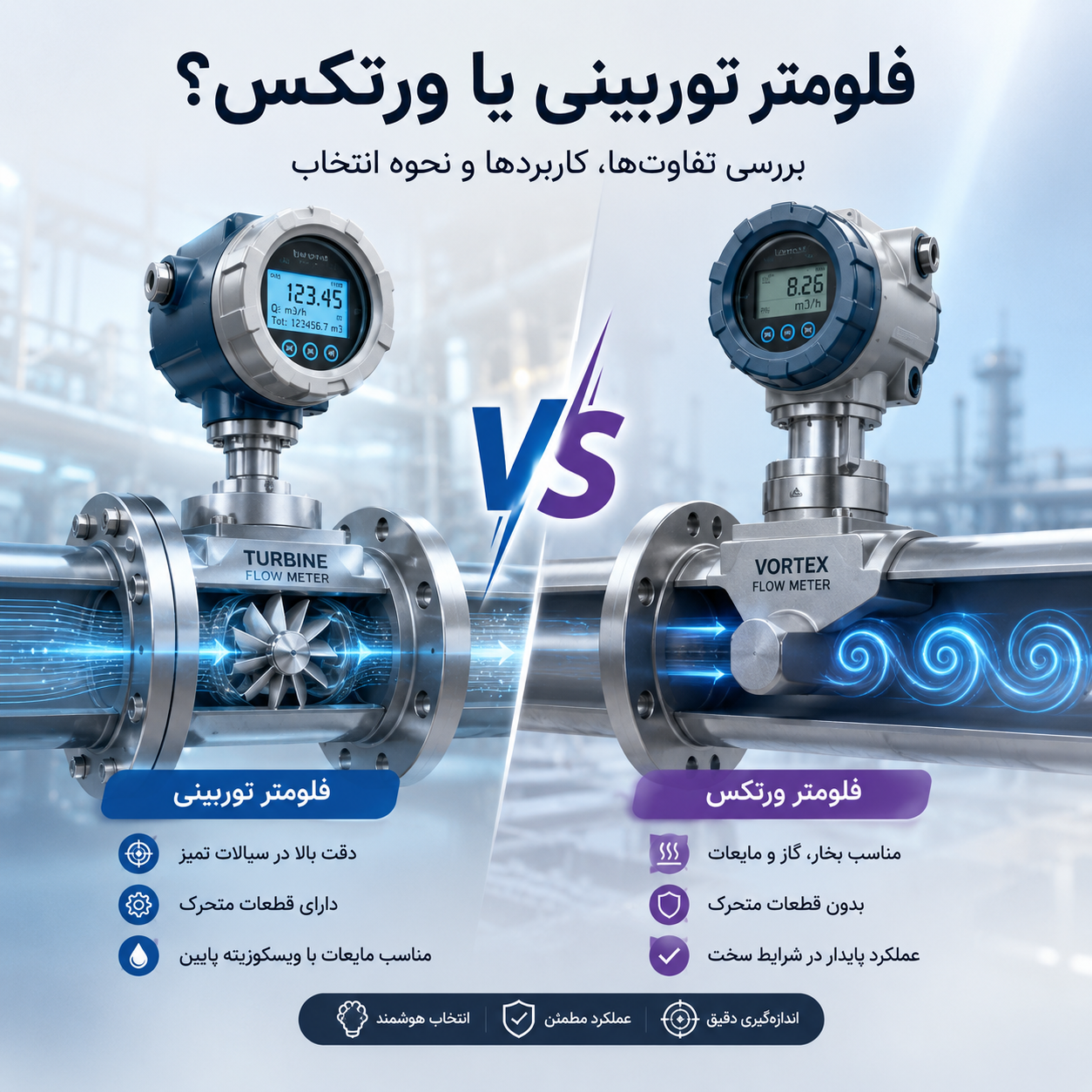 فلومتر توربینی یا ورتکس